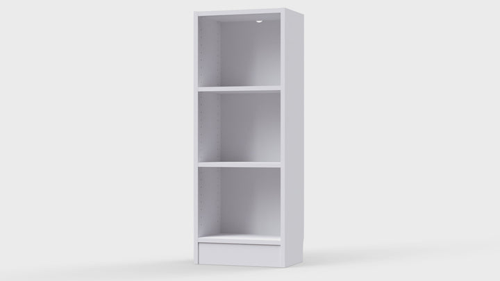 Basic Low Narrow Bookcase (2 Shelves) in White