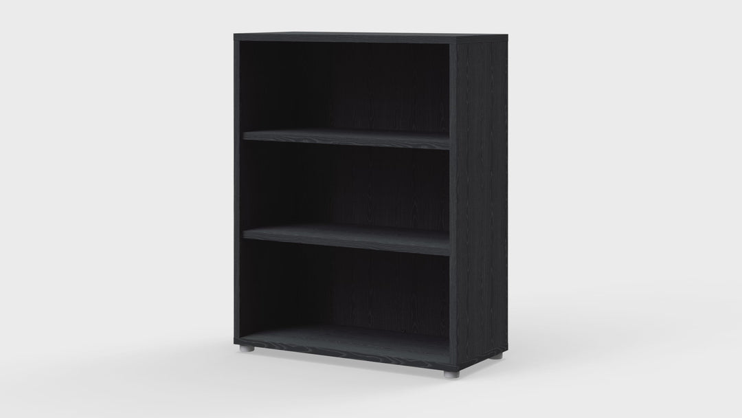 Prima Bookcase 2 Shelves in Black woodgrain