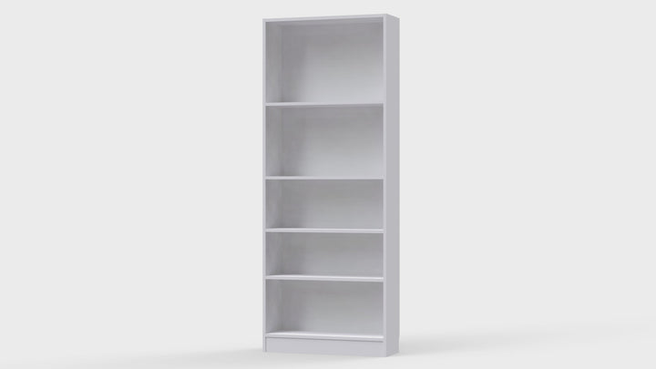 Basic Tall Wide Bookcase (4 Shelves) in White