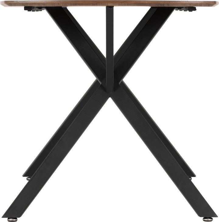 Athens Rect & Avery Dining Set (X4 Chairs) - Medium Oak Effect/Grey Velvet