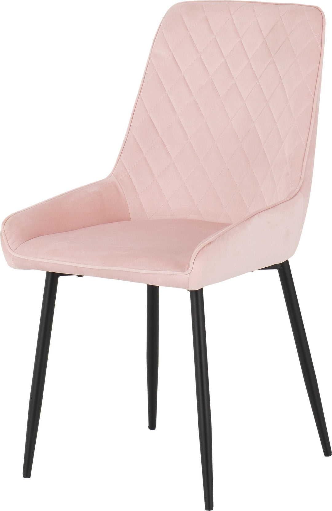 Athens Rect & Avery Dining Set (X4 Chairs) - Concrete/Baby Pink Velvet