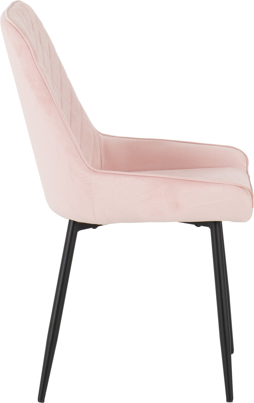 Quebec Straight & Avery Dining Set (X4 Chairs) - Medium Oak Effect/Baby Pink Velvet