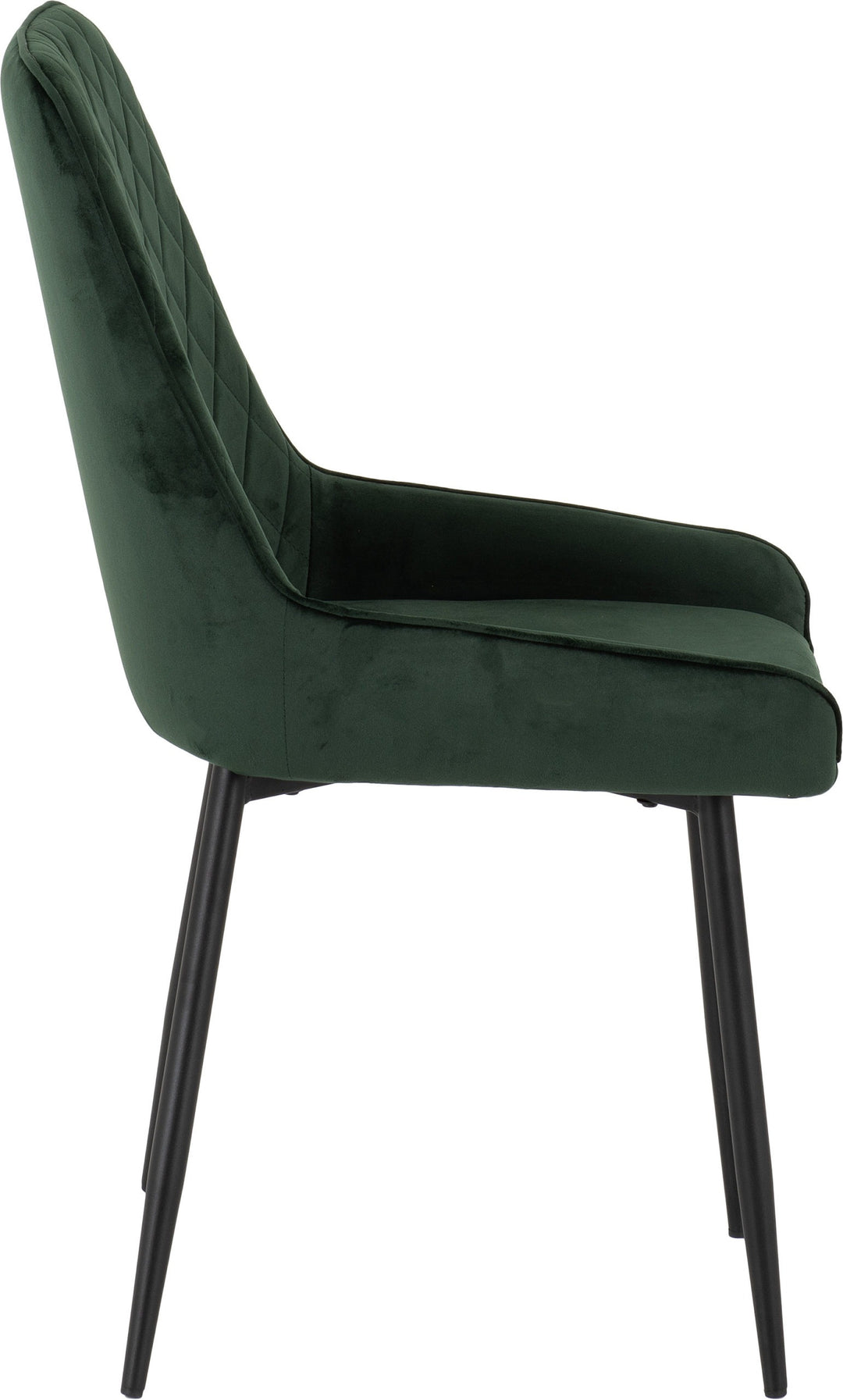 Quebec Wave & Avery Dining Set (X4 Chairs) - Medium Oak Effect/Emerald Green Velvet