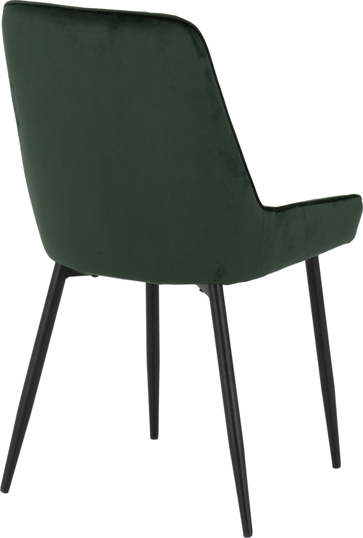 Avery Extending Dining Set (X4 Chairs) - Concrete/Emerald Green Velvet