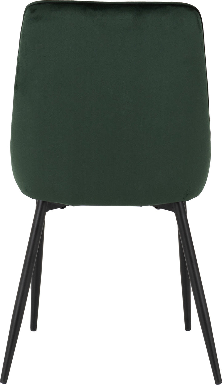Athens Round & Avery Dining Set (X4 Chairs) - Concrete/Emerald Green Velvet