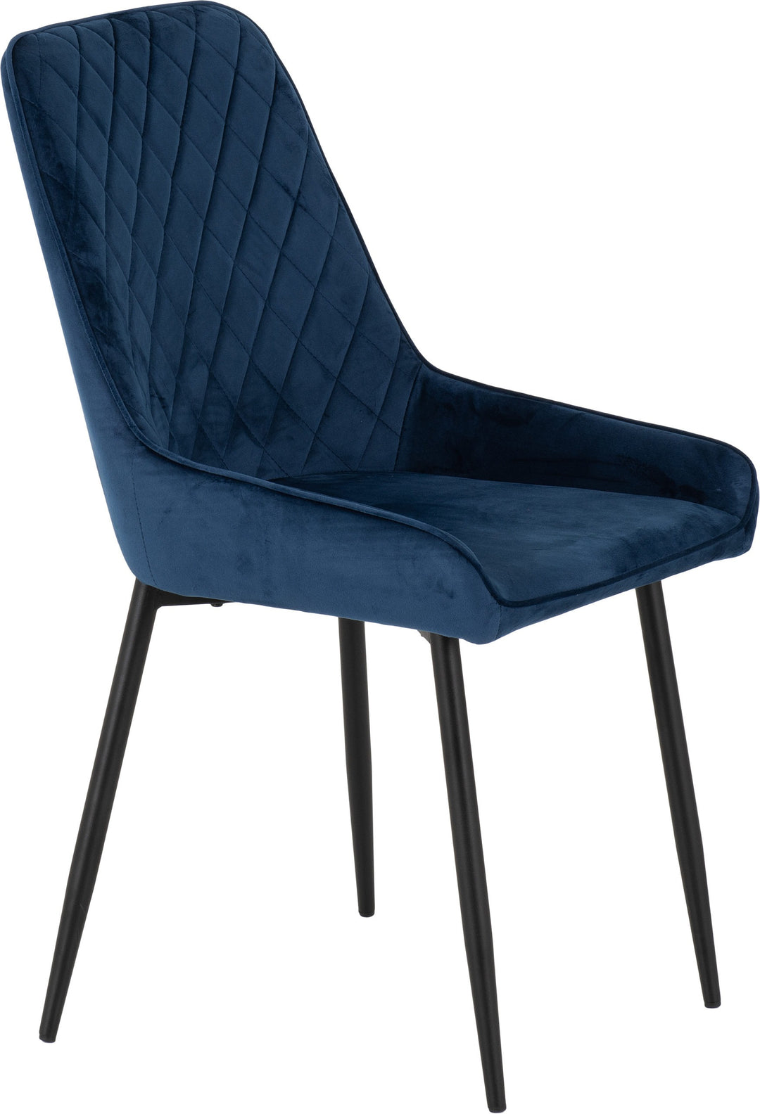 Athens Rect & Avery Dining Set (X4 Chairs) - Medium Oak Effect/Sapphire Blue Velvet