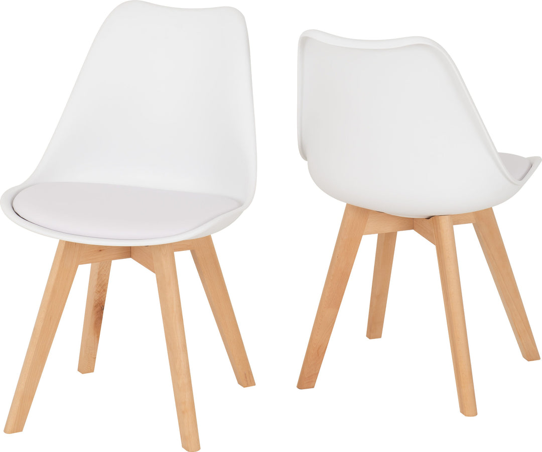 Bendal Dining Set (X4 Chairs) - White Pu/Beech