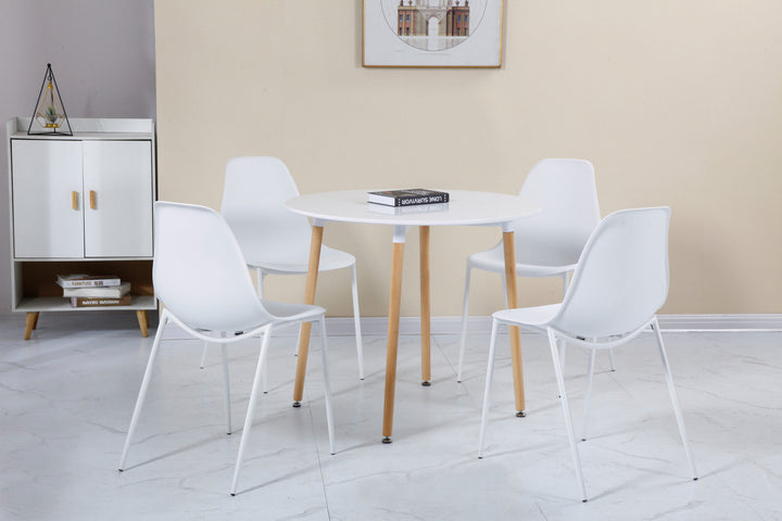 Lindon Dining Set (X4 Chairs) - White/Natural Oak