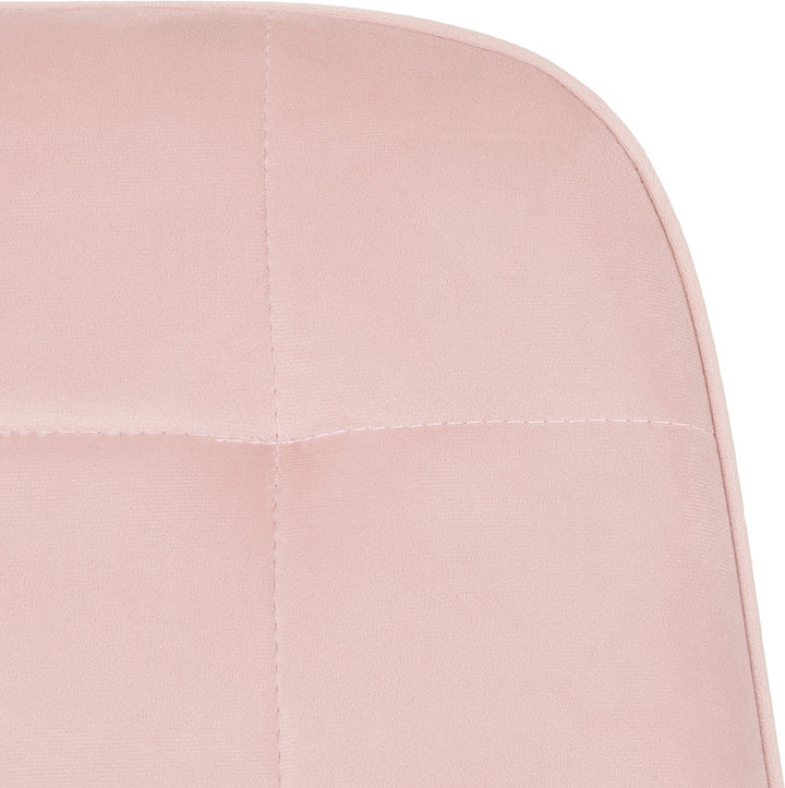 Athens Rect & Lukas Dining Set (X4 Chairs) - Medium Oak Effect/Baby Pink Velvet