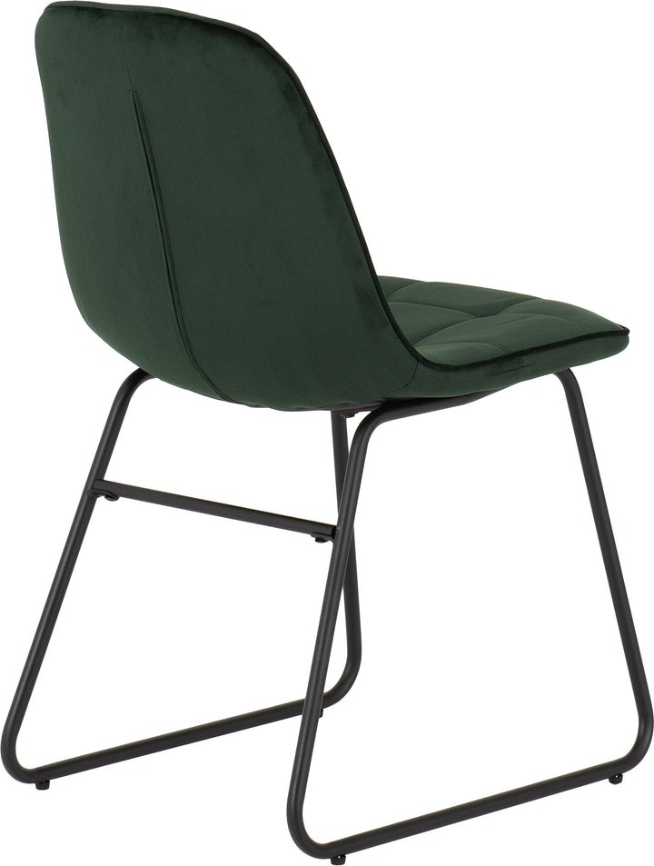 Quebec Straight & Lukas Dining Set (X4 Chairs) - Medium Oak Effect/Emerald Green Velvet
