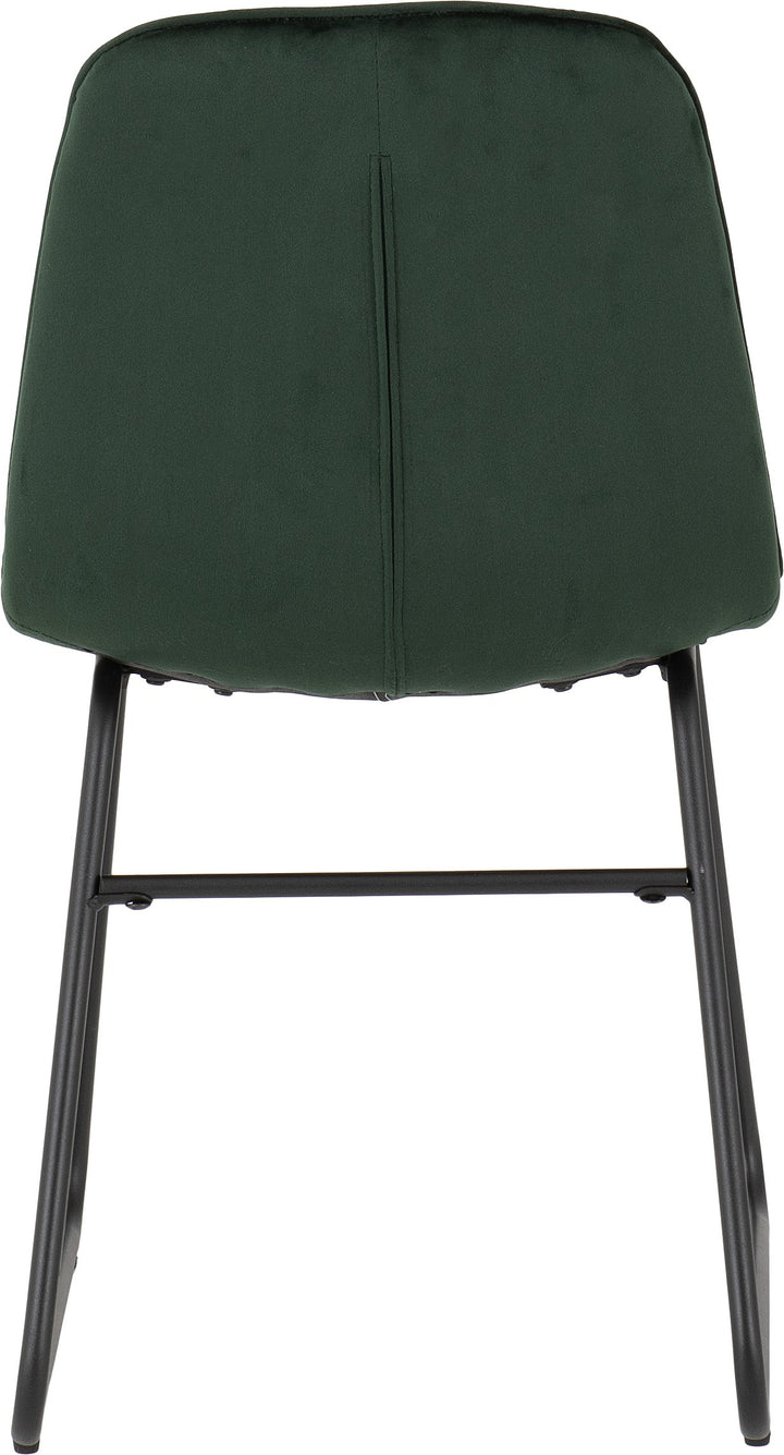 Quebec Straight & Lukas Dining Set (X4 Chairs) - Medium Oak Effect/Emerald Green Velvet
