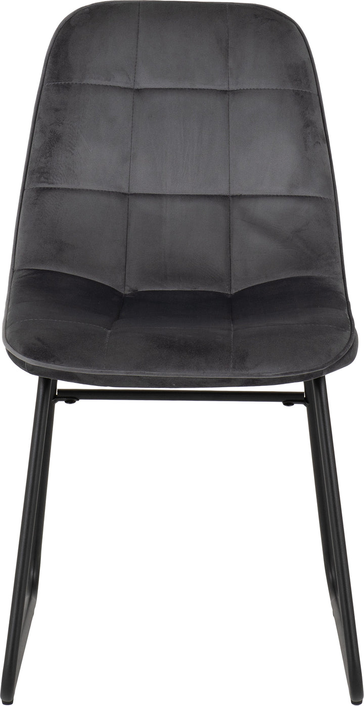 Athens Round & Lukas Dining Set (X4 Chairs) - Concrete/Grey Velvet