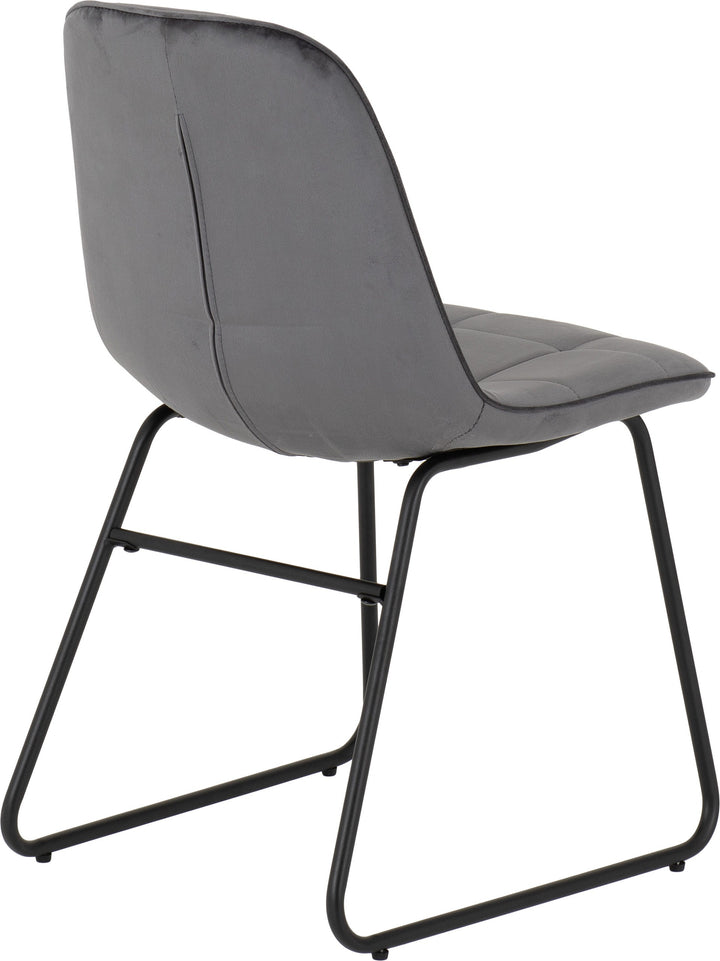 Athens Round & Lukas Dining Set (X4 Chairs) - Concrete/Grey Velvet