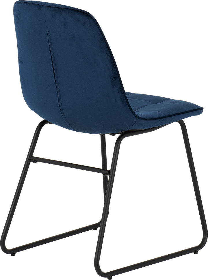 Athens Rect & Lukas Dining Set (X4 Chairs) - Medium Oak Effect/Sapphire Blue Velvet