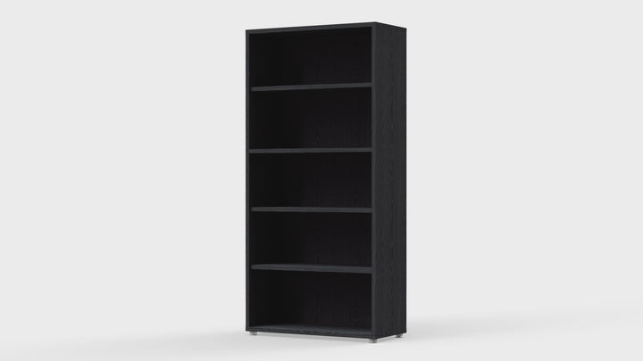 Prima Bookcase 4 Shelves in Black woodgrain